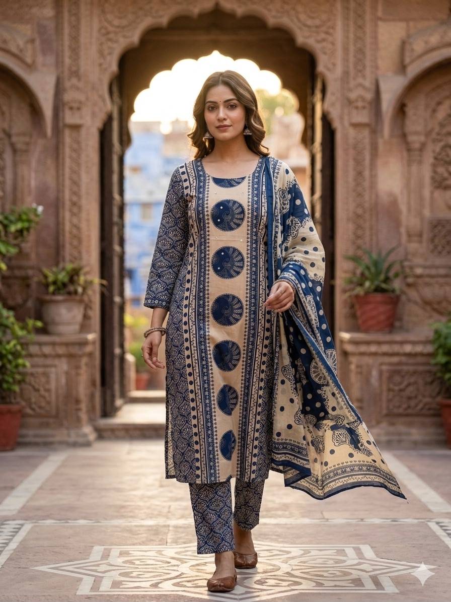 PREMIUM JAIPURI LEHERIYA KURTIS COLLECTION vol-2 by Kaamiri 01 To 10 Series Indian Casual Wear Collection Soft & Premium Cambric Cotton Kurtis At Wholesale Price